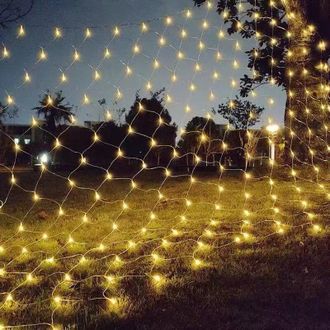 OEM Guirnalda De Luces Exteriores De 6 M X 4 M - 672 Led De Luz Blanca C&aacute;lida - Resistente Al Agua Ip44 - 8 Modos De Iluminaci&oacute;n - F&aacute;cil Instalaci&oacute;n Para 