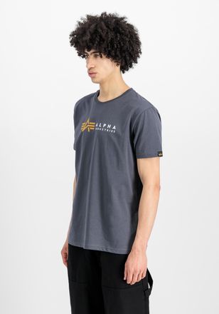 Alpha Industries T-Shirt ALPHA INDUSTRIES Alpha Label T-Shirt, Herren, Gr. XXL, grau (grauschwarz), Obermaterial: 100% Baumwolle, Shirts T-Shirt