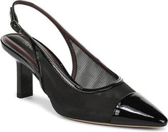 Franco Sarto Jurina Cap Toe Slingback Pump in Black at Nordstrom, Size 8.5
