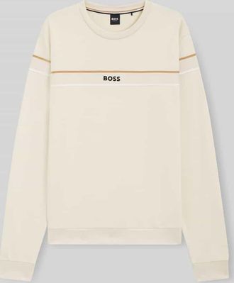 HUGO BOSS Regular Fit Sweatshirt aus reiner Baumwolle Modell ICONIC in Offwhite, Größe XXL