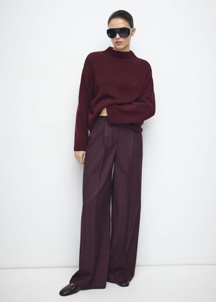 Mango Pullover maglia collo perkins vino - Donna - XS - MANGO