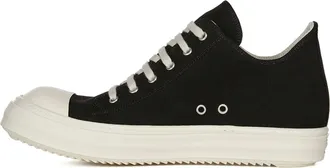 Rick Owens Canvas Low-Top Sneaker - Black