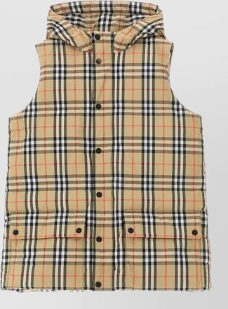 Burberry hooded franklin check quilted nylon vest