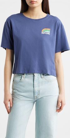 Rip Curl Surf Side Crop Graphic T-Shirt in Navy at Nordstrom, Size X-Large