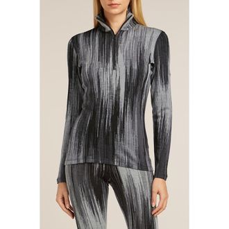 Icebreaker 260 Vertex Merin Wool Half Zip Pullover in Black/snow/obsidian/alloy at Nordstrom, Size Small