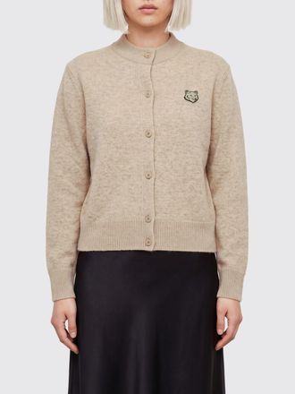 Maison Kitsun&eacute; Cardigan girocollo in pura lana con patch Chillax Fox