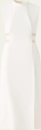 Akris Sleeveless Waist-Inset Side-Slit Midi Dress