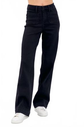 Judy Blue High Waisted Patch Pocket Straight Leg Jeans In Black