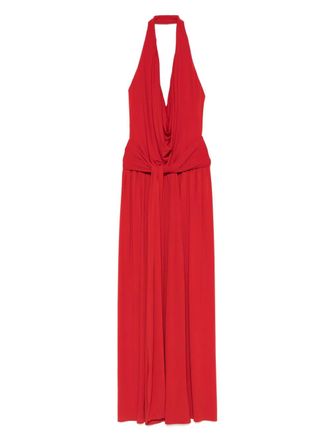 Nissa halterneck dress - women - Polyester/Polyester/Elastane/Elastane - 36 - Red