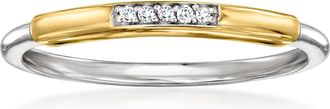RS Pure by Ross-Simons Diamond Ring in Sterling Silver and 14kt Yellow Gold