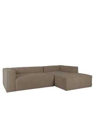 Deco Wood Sof&aacute; 4/5 plazas y chaise longue derecho color marr&oacute;n 300x175cm