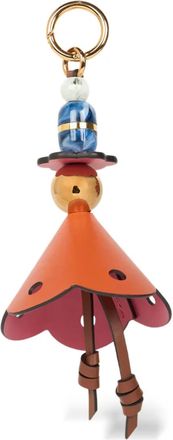 Etro Flower Marbles leren tassenbedel - Oranje