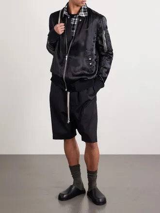 Rick Owens Classic Flight Satin Bomber Jacket