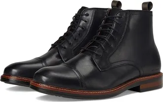 Johnston & Murphy XC+ Durham Cap Toe Boots Mens Boots Black Waterproof Full Grain : 11.5 M (D), Leather