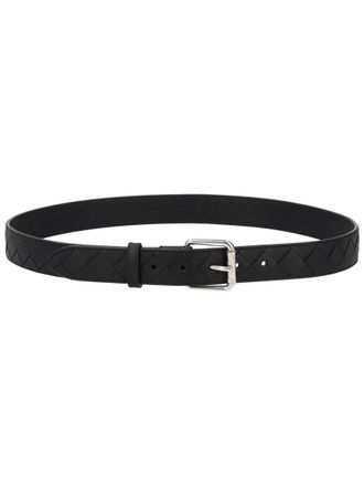 Bottega Veneta Quilted Calf Leather Belt - Black