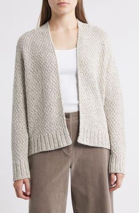 Eileen Fisher Open Front Organic Cotton Cardigan in Sea Salt at Nordstrom Rack, Size Medium