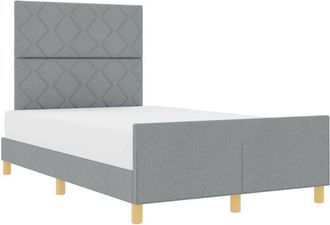 vidaXL Bed Frame with Headboard Light grey 120 x 190 cm Fabric Vidaxl