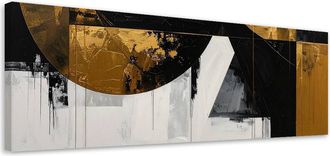Feeby Impresi&oacute;n De Imagen, Abstracci&oacute;n Formas Negro Dorado, 120x40