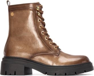 Xti Womens Patent Leather Combat Booties By XTI