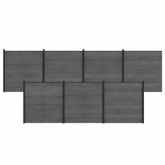 vidaXL Panel De Valla 7 Pcs Wpc Y Aluminio Gris Vidaxl
