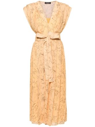 Fabiana Filippi Fabula-print pleated dress - Yellow