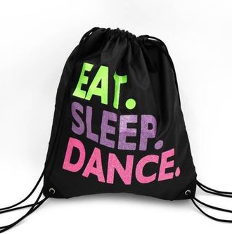 Capezio Eat. Sleep. Dance. Drawstring Bag in Black at Nordstrom