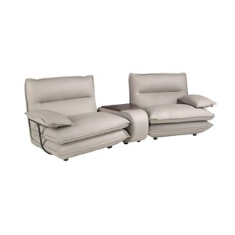 Angel Cerd&aacute; Sof&aacute; 2 plazas piel gris taupe
