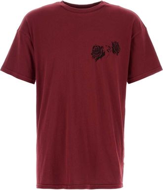 Willy Chavarria Burgundy Cotton Willy Label T Shirt