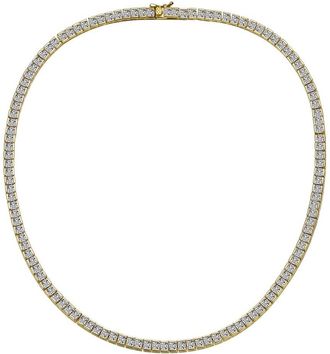 Genevive 14K Over Silver Cz Tennis Necklace