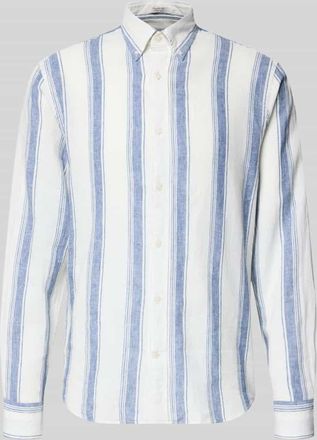 GANT Regular Fit Freizeithemd aus Leinen-Baumwoll-Mix mit Kentkragen in Royal, Gr&ouml;&szlig;e XXXL