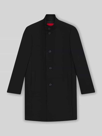 HUGO BOSS Regular Fit Wollmantel mit Stehkragen Modell MINTRAX2541 in Black, Gr&ouml;&szlig;e 52