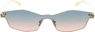 Cartier Rimless Shield Zonnebril - unisex - Zonnebrillen - Geel - ONE Size - Accessoires
