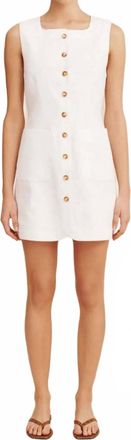 Possé Emma Button Down Mini Dress In Ivory