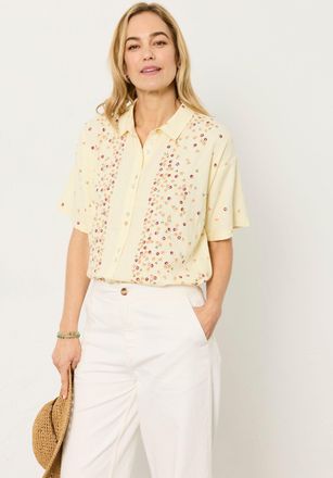 Fat Face FatFace Kara Yellow Ditsy Pop Regular Shirt
