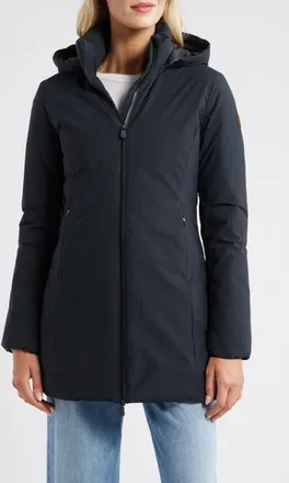Save The Duck Rachel Hooded Jacket in Black at Nordstrom, Size 0