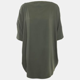 Maison Margiela Maison Martin Margiela Olive Green Chiffon Short Dress