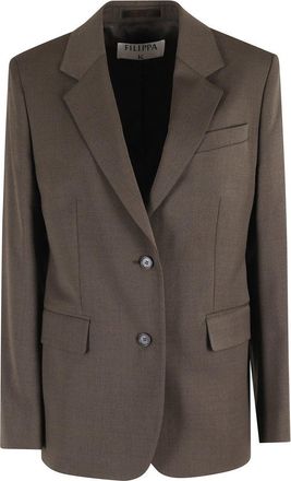 Filippa K Structured Walnut Blazer With Peaked Lapel