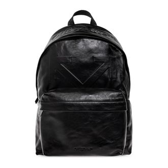 Off-white Zaino in Pelle con Logo - - Bags - Uomo - Nero - ONE SIZE