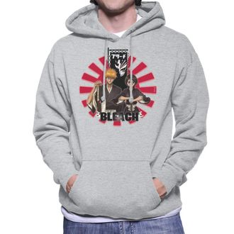 Cloud City 7 Ichigo and Rukia Bleach Mens Hooded Sweatshirt Heather Grey