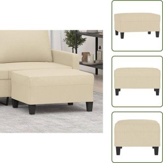 vidaXL Poggiapiedi in compensato - vidaXL Poggiapiedi Crema 70x55x41 cm in Tessuto - Poggiapiedi per camere