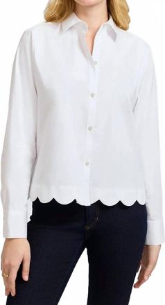 Foxcroft Scarlett Stretch Matte Sateen Long Sleeve Shirt In White