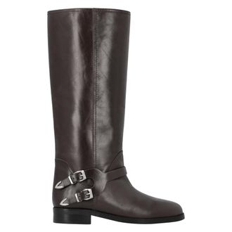 Pinko Pinko, Schoenen, Dames, Bruin, 38 EU, Leer, Rijlaars