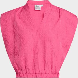 Finley Pearl Boxy Textured Jacquard Top