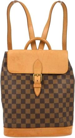 Louis Vuitton Pre-owned Backpacks, female, Brown, Size: ONE SIZE Pre-owned Vintage Damier Ebene Canvas Backpack