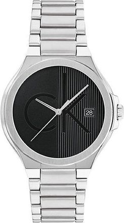 Calvin Klein Reloj de pulsera de acero inoxidable con monograma