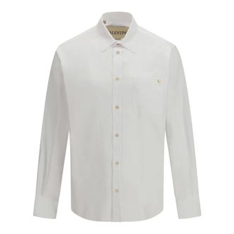 Valentino Camisa Oxford Ligera de Algod&oacute;n con VGold - Shirts - Hombre - Blanco - M