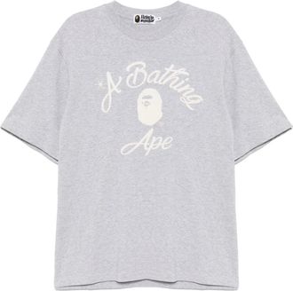 A Bathing Ape T-shirt college con dettaglio cuciture - Grigio