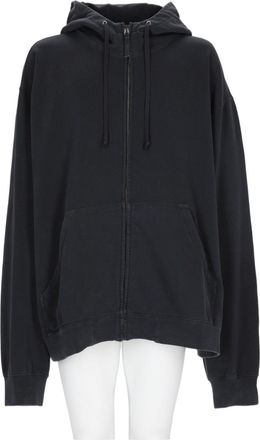 Maison Margiela Zip-Up Black Sports Jacket With Hood And Kangaroo Pocket