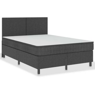 vidaXL Vidaxl - Cama Box Spring Tela Gris Oscuro 140x200 Cm