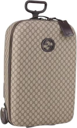 Gucci Pre-owned Vintage Weekend Reiskoffer - Dames - Vintage Weekendtas - Beige - ONE Size - Leer - Vintage